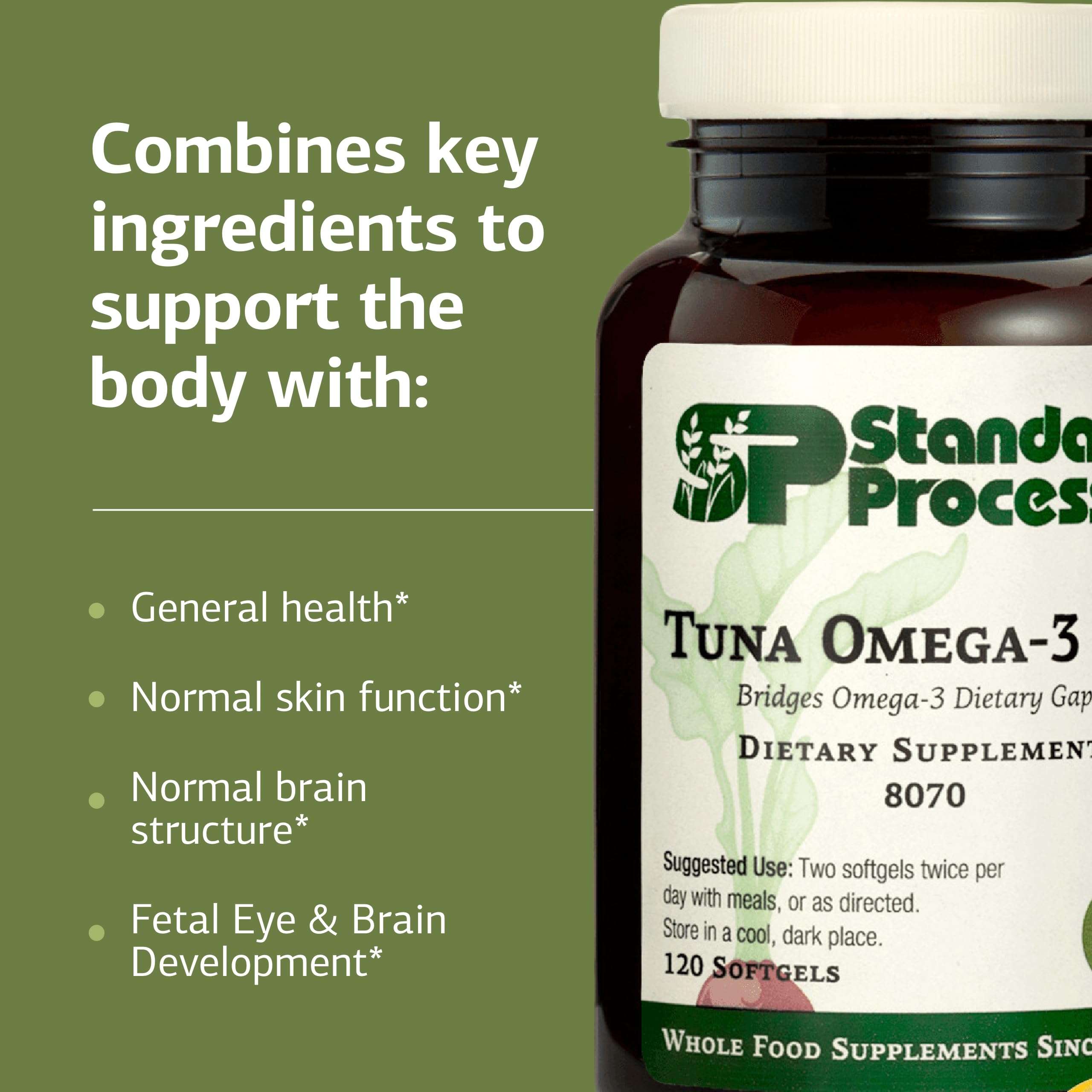 Tuna omega-3 oil taken with meals to support daily nutrition