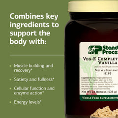 Standard Process Veg-E Complete Pro blend of organic proteins with peas, pumpkin, and sesame.