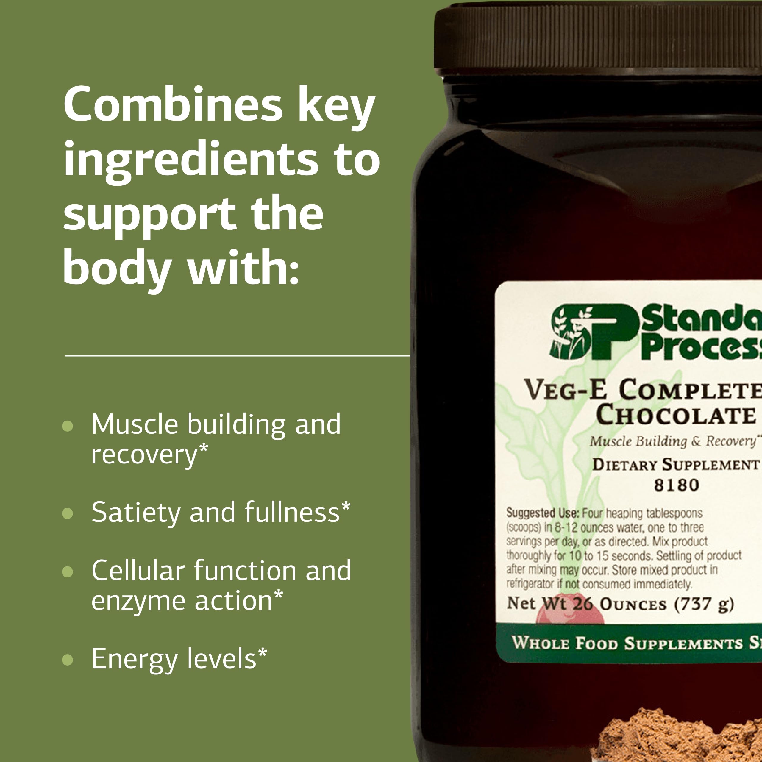 Standard Process Veg-E Complete Pro shaker, smooth blend ideal for vegan diets