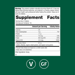 Standard Process Folate capsules on label highlighting plant-based B9 and B12