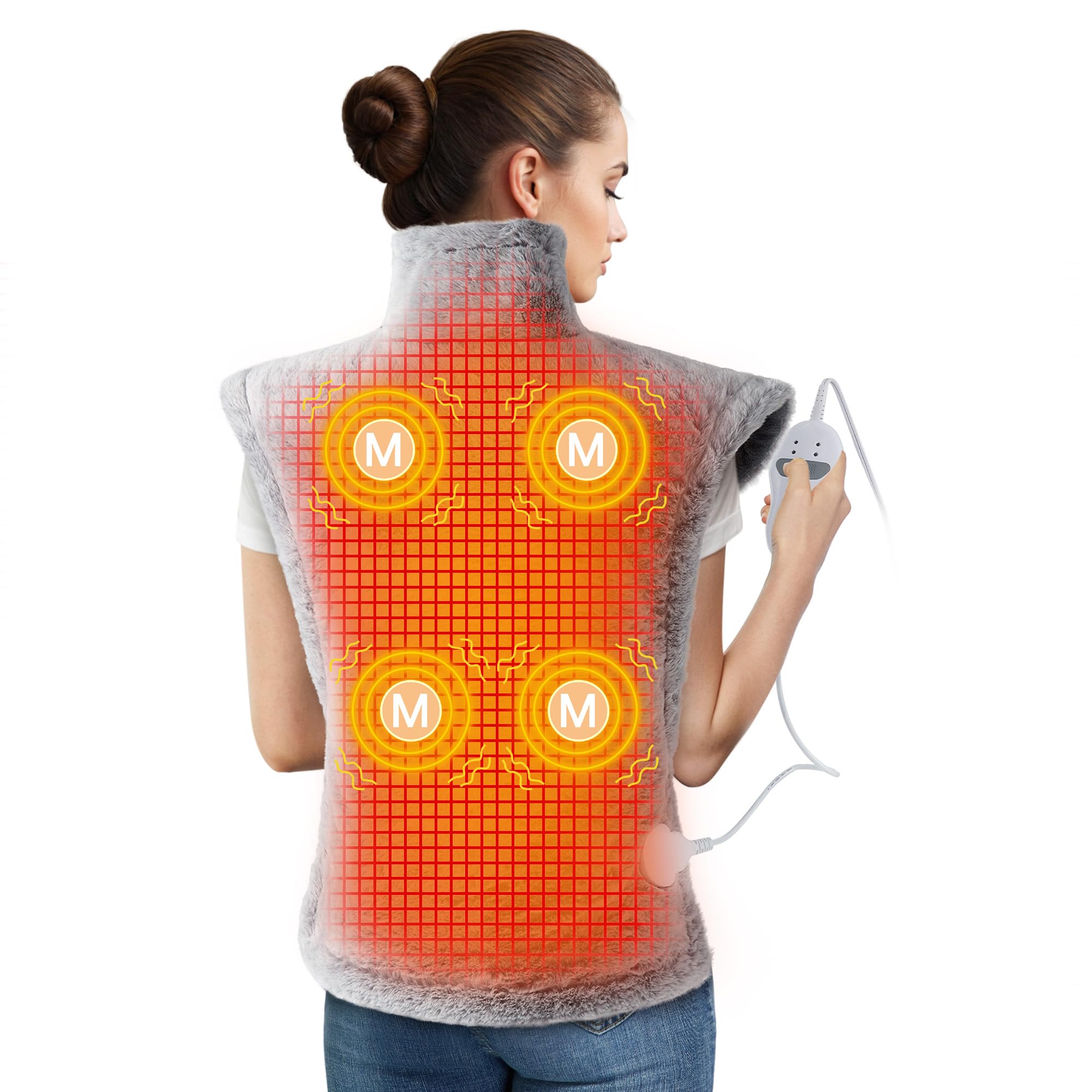 STARBEDIA massaging heating pad neck and shoulders coverage for targeted comfort during long workdays.