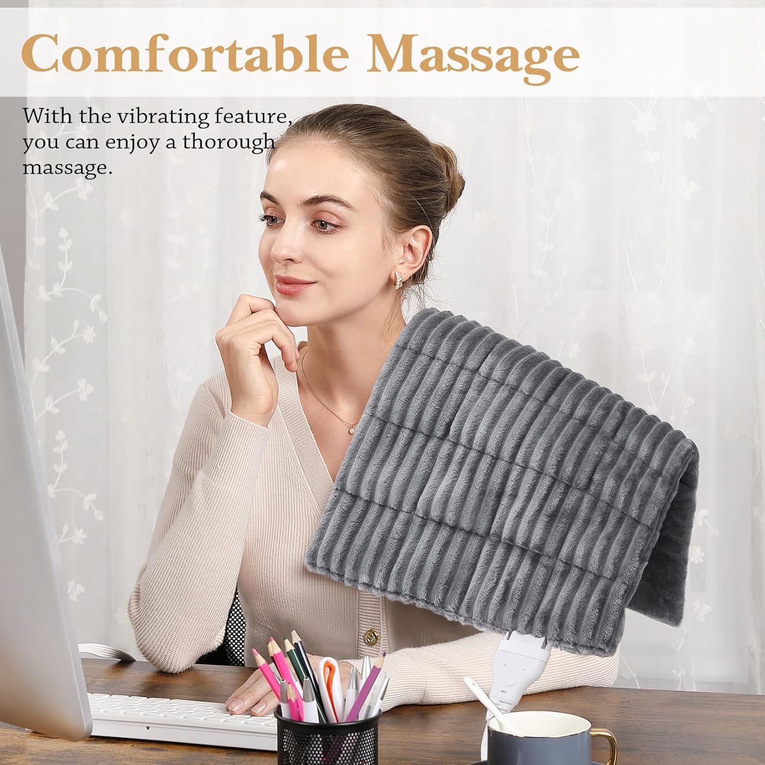 STARBEDIA heating pad with visible safety shut-off indicators and control