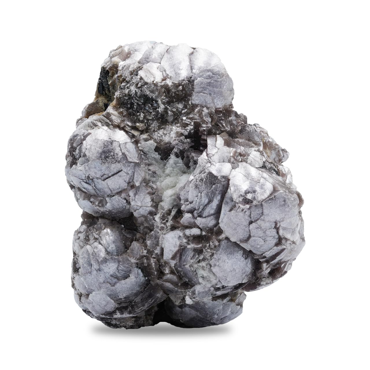 Starborn Coconut Lepidolite Crystal in display box, ideal for decorative display and mood support.