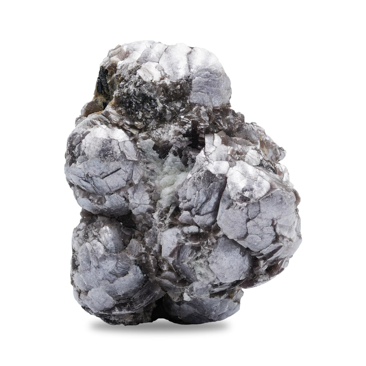 Starborn Coconut Lepidolite Crystal in display box, ideal for decorative display and mood support.