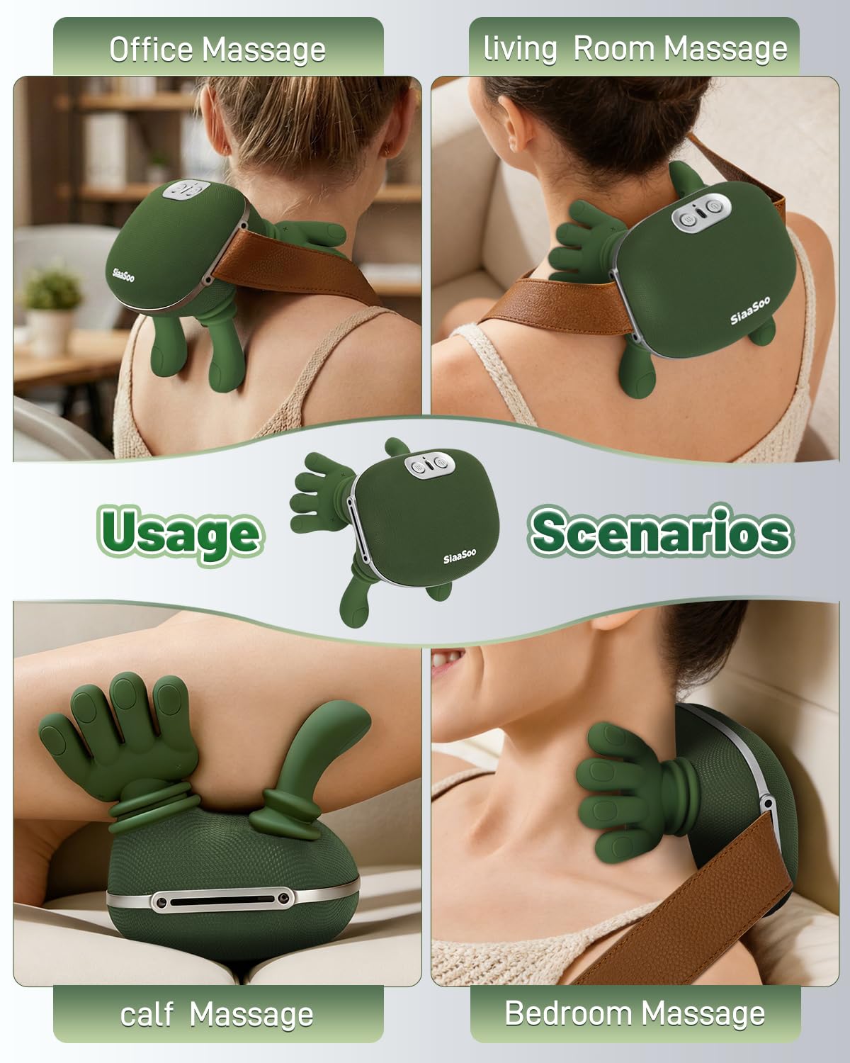 StarEEl Siaasoo massager used handheld or strap-on for flexible relief.