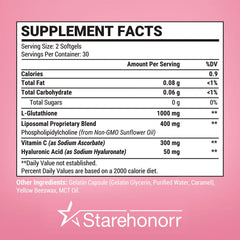 Starehonorr Liposomal Glutathione Softgels bottle pour demonstrates convenient dosing for consistent routines.