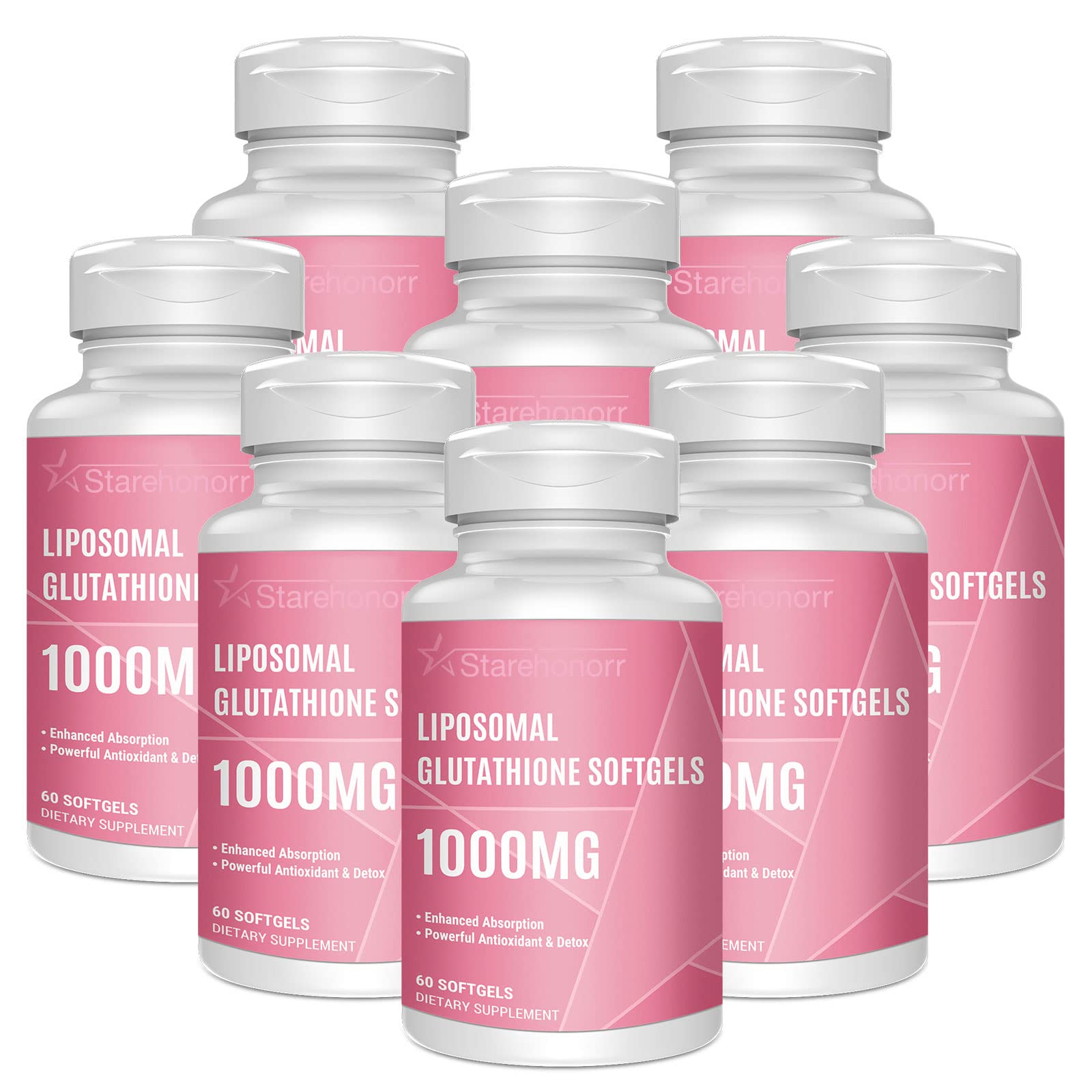 Starehonorr Liposomal Glutathione Softgels 1500MG bottle supports easy absorption for daily antioxidant protection.