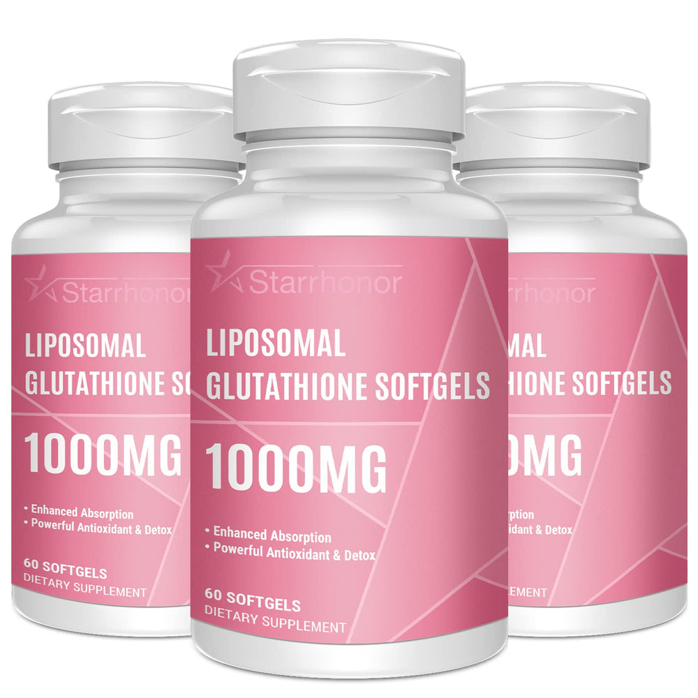 Starehonorr liposomal glutathione softgels bottle for easy daily antioxidant use.