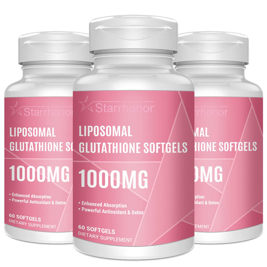 Starehonorr liposomal glutathione softgels bottle for easy daily antioxidant use.