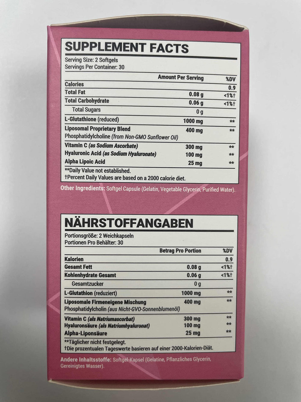 Starehonorr Liposomal Glutathione Softgels capsule detail communicates quality and easy swallowing.