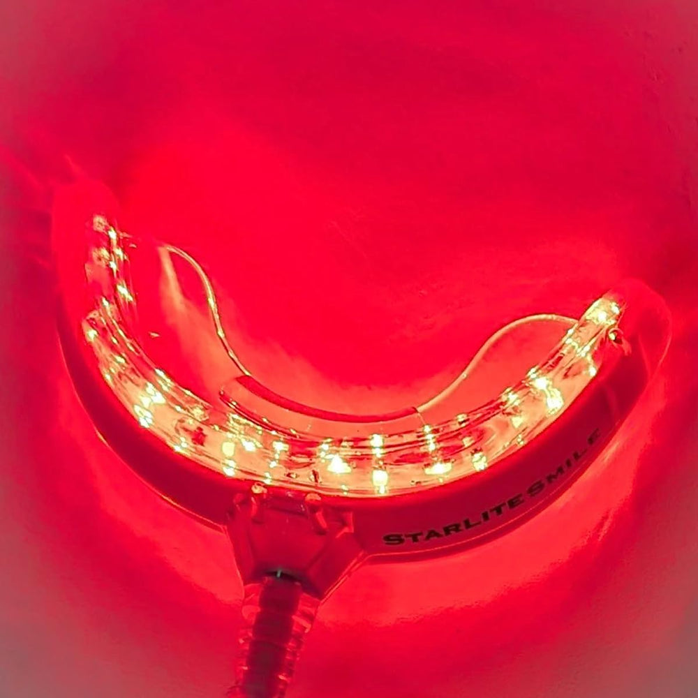 Starlite Smile soft silicone tray offering a comfortable universal fit during sessions.