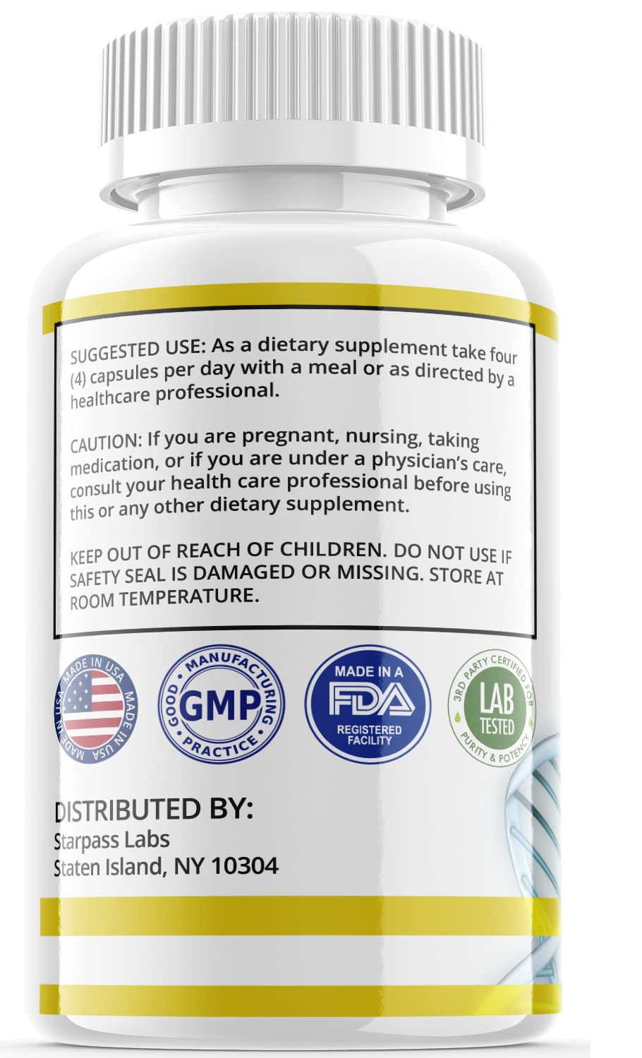 StarPass Labs Resurge label detail showing USA manufacturing quality