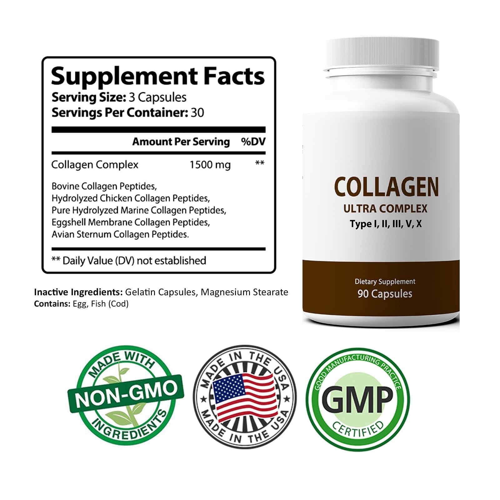 StarPass Labs bottle back shows types I–X and 90 capsules for joints.