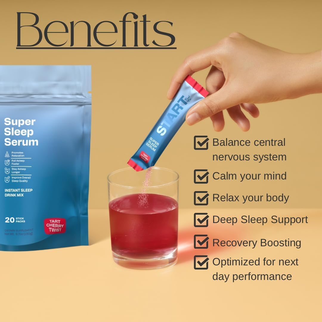 Top view of packaging for Start Fuel Co. Super Sleep Serum Tart Cherry Twist.