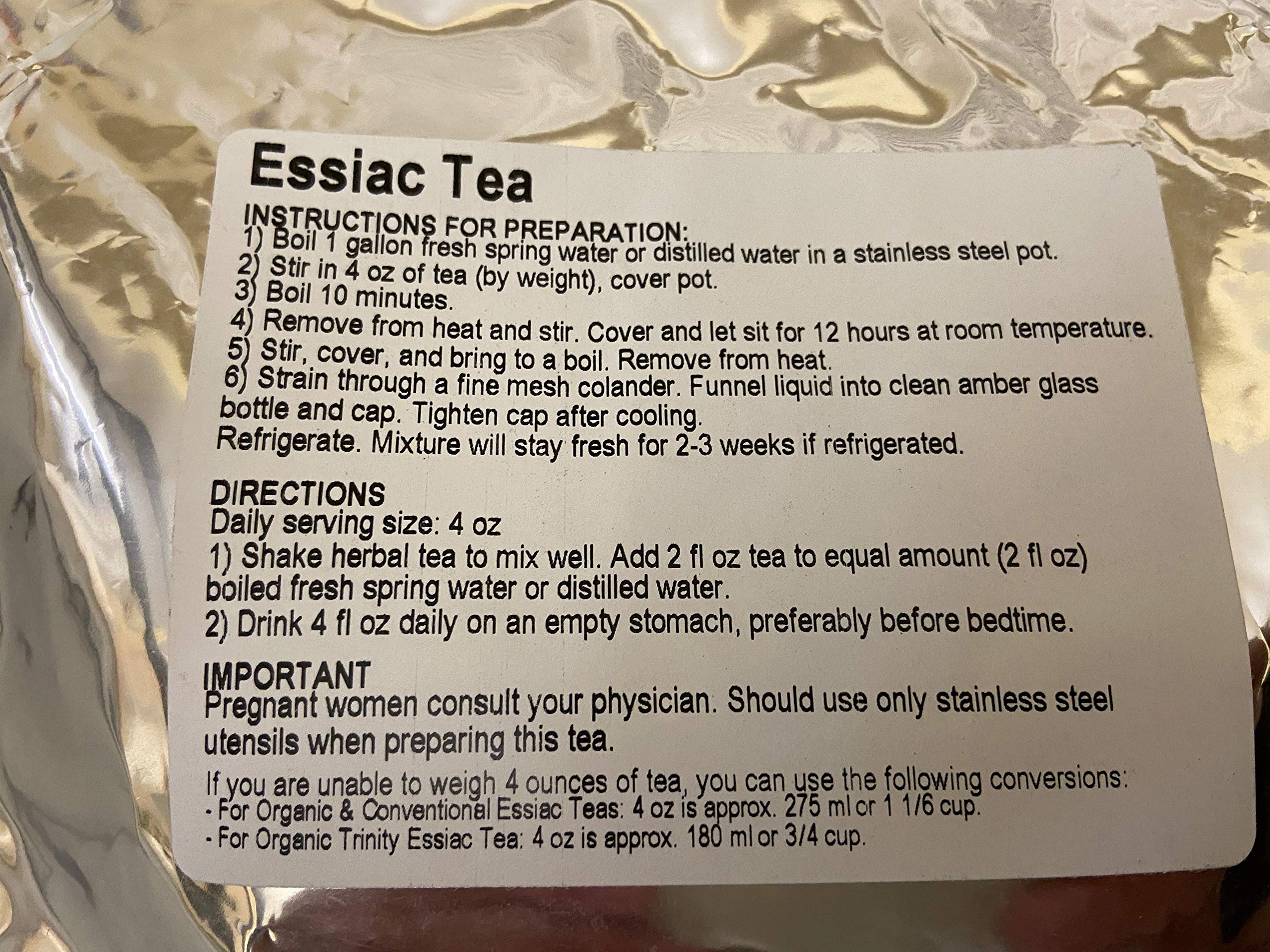 Starwest Botanicals Essiac Tea rhubarb root and blend depth for rich color
