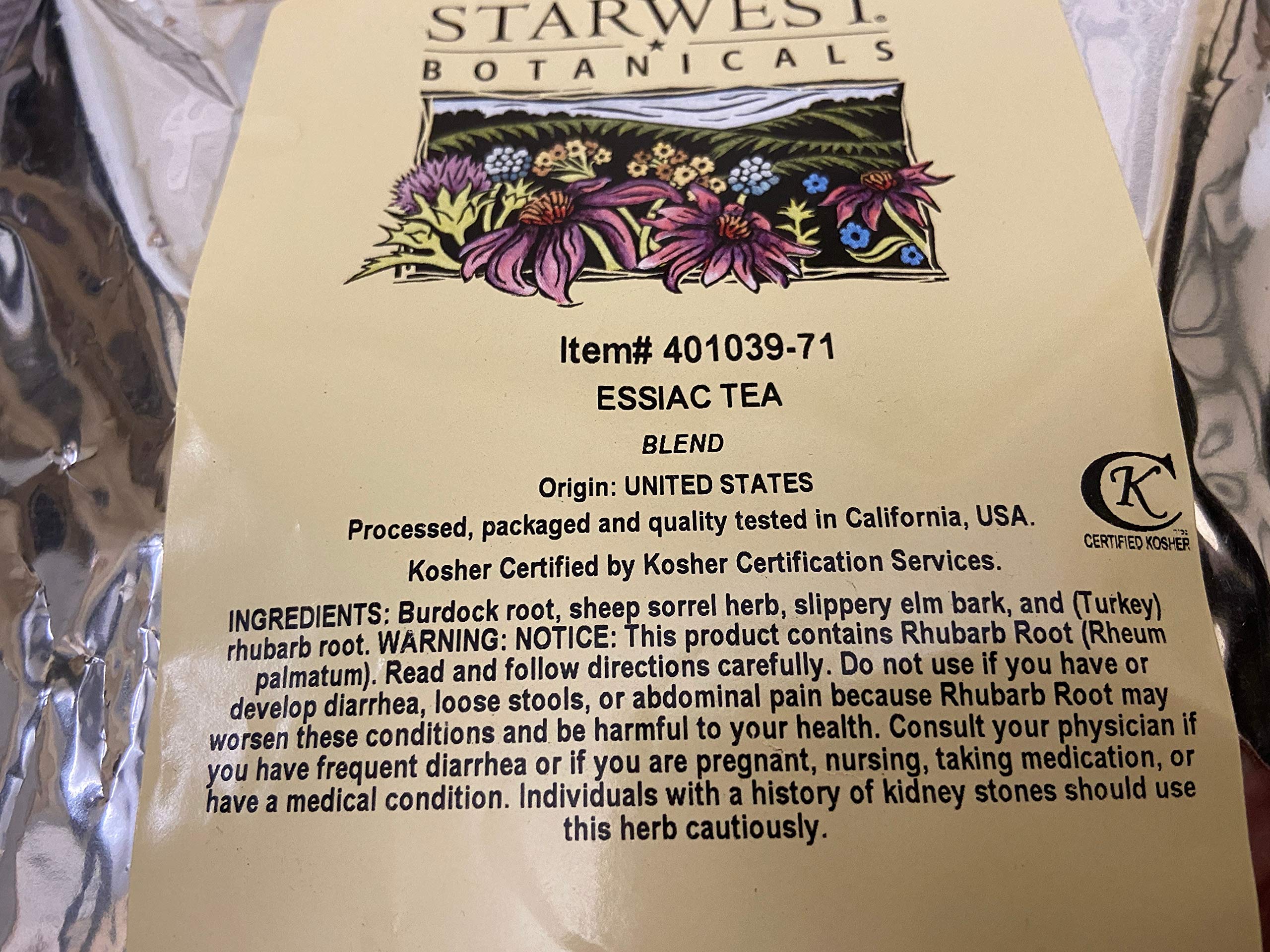 Starwest Botanicals Essiac Tea sheep sorrel; perfect for fragrant infusions