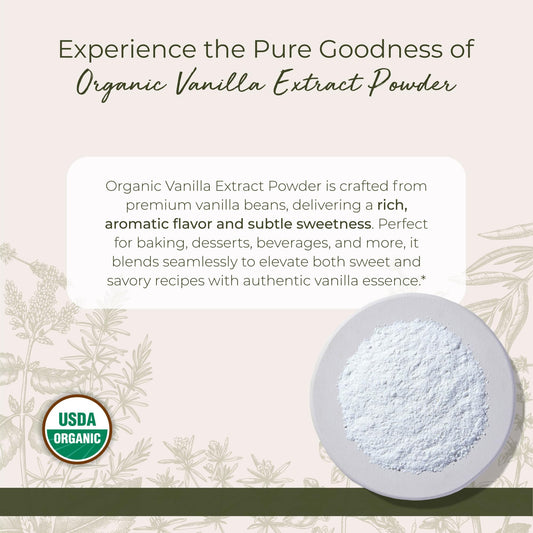 Starwest Botanicals vanilla powder being dispensed for precise baking.