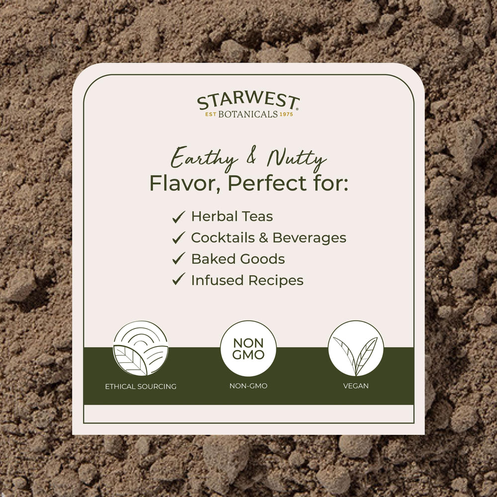 Starwest Kava Kava Root Powder added to tea for aromatic infusion.