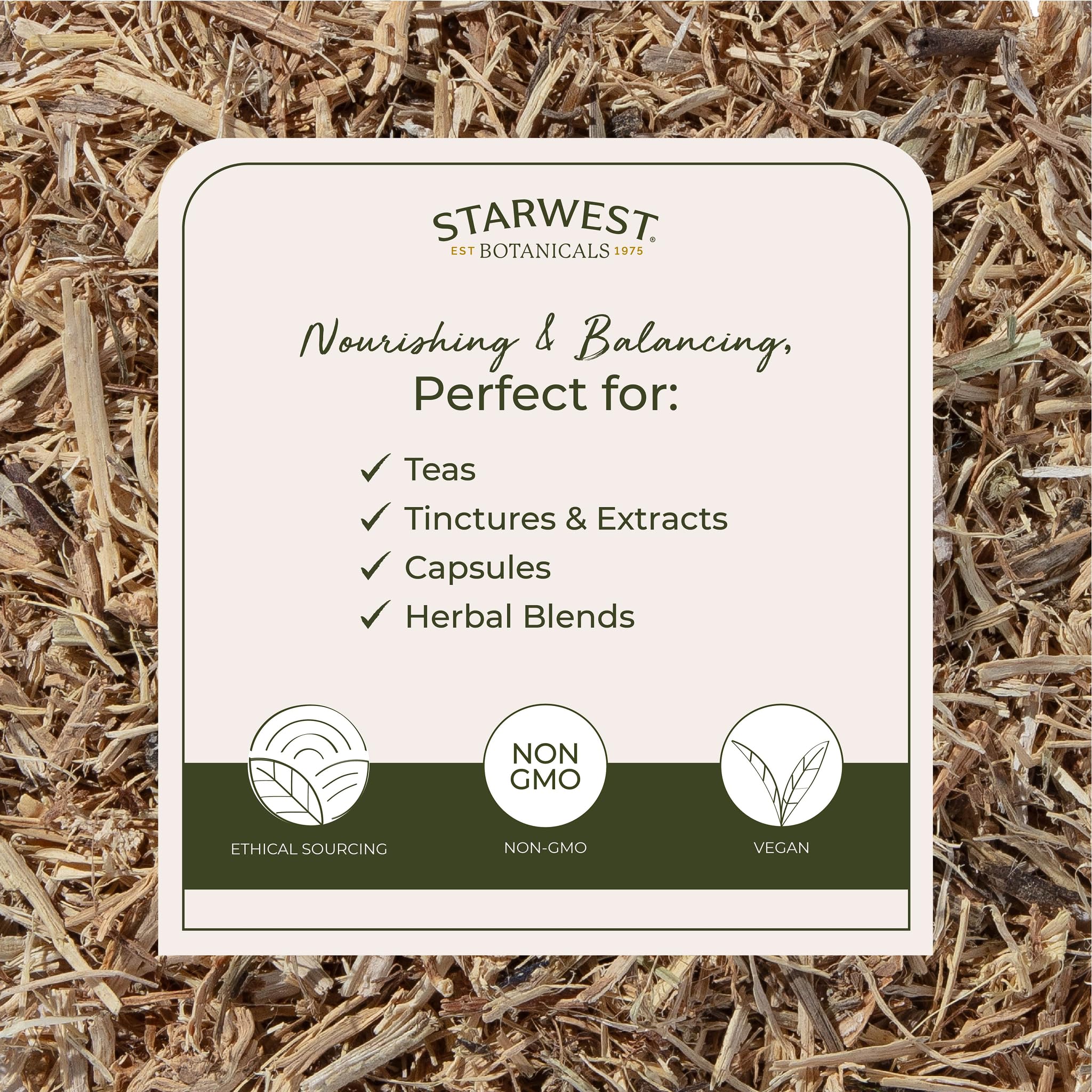 Starwest Botanicals nettle root tea infusion ready for a comforting herbal brew.