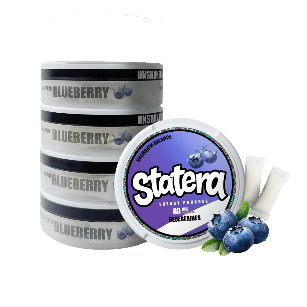 Statera Energy Pouches blueberry pouch for bold flavor and quick energy.
