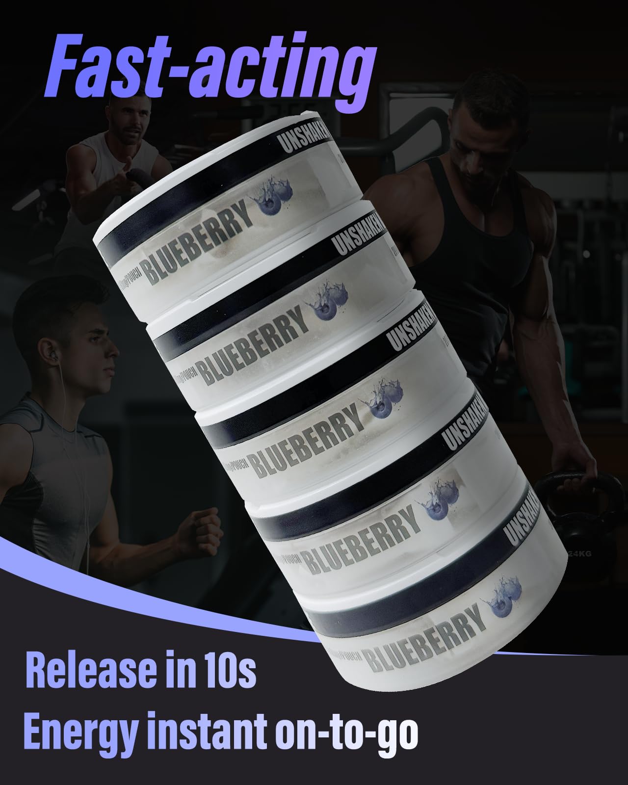 Statera Energy Pouches in use during morning workout for focus.