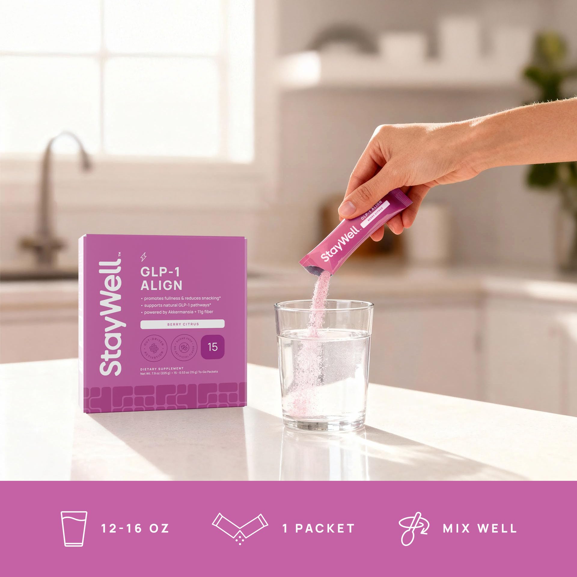 Stay-Well Naturals on the go drink mix packet for busy days