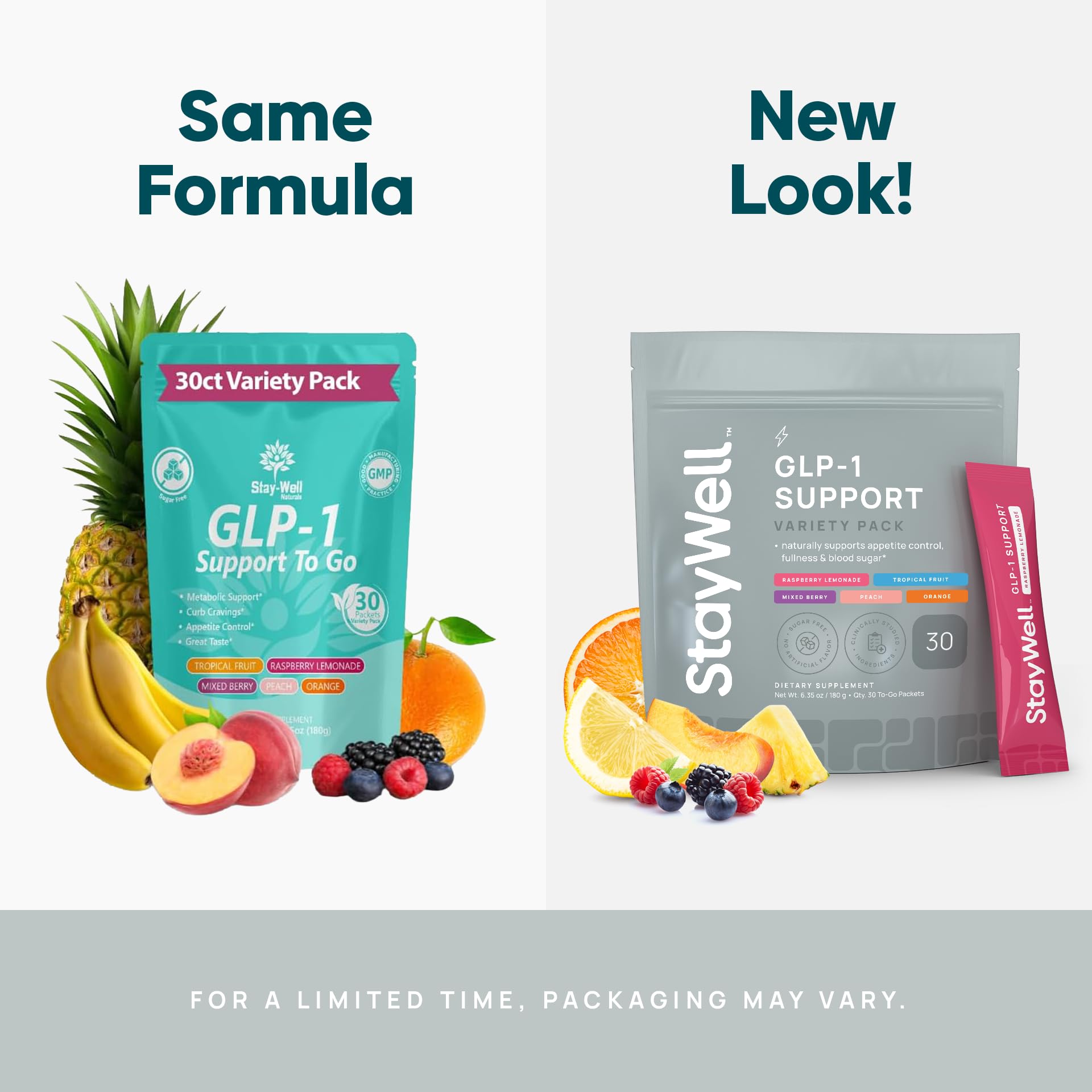Stay-Well Naturals GLP-1 drink mix sachets ready to blend for cravings management