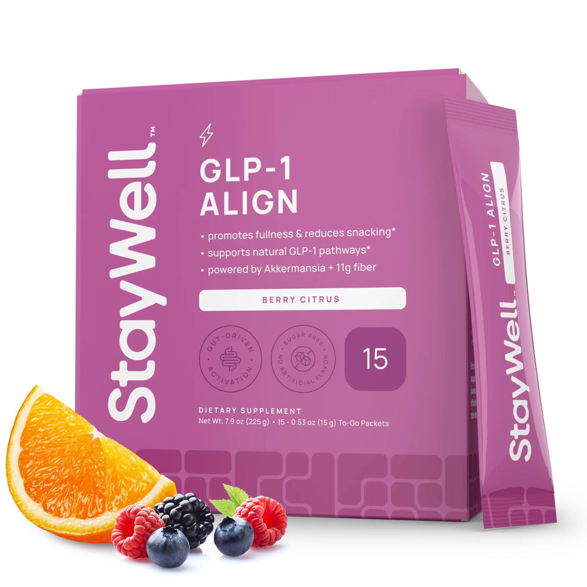 Stay-Well Naturals GLP-1 Probiotic Berry Citrus pack for daily gut health support