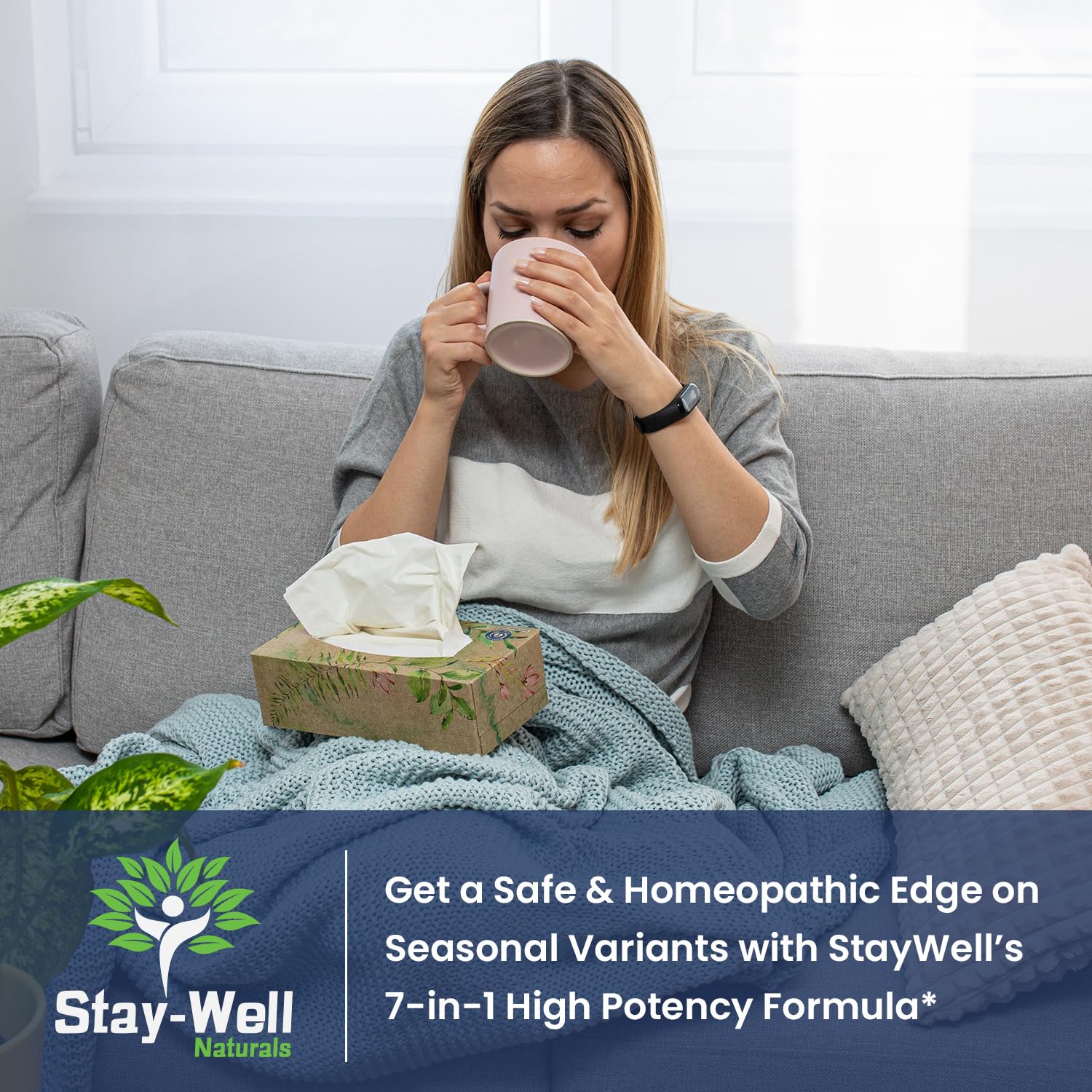 Stay-Well Naturals Spike Support capsules close-up showing daily immune-support formula.