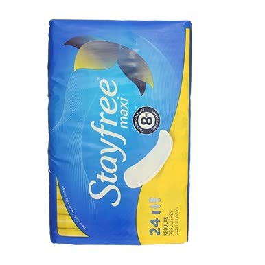 Stayfree Regular Maxi Pad 24-count box ready for daily protection.