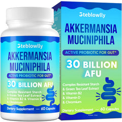 Steblowlly Akkermansia probiotic capsules with delayed-release delivery for gut health