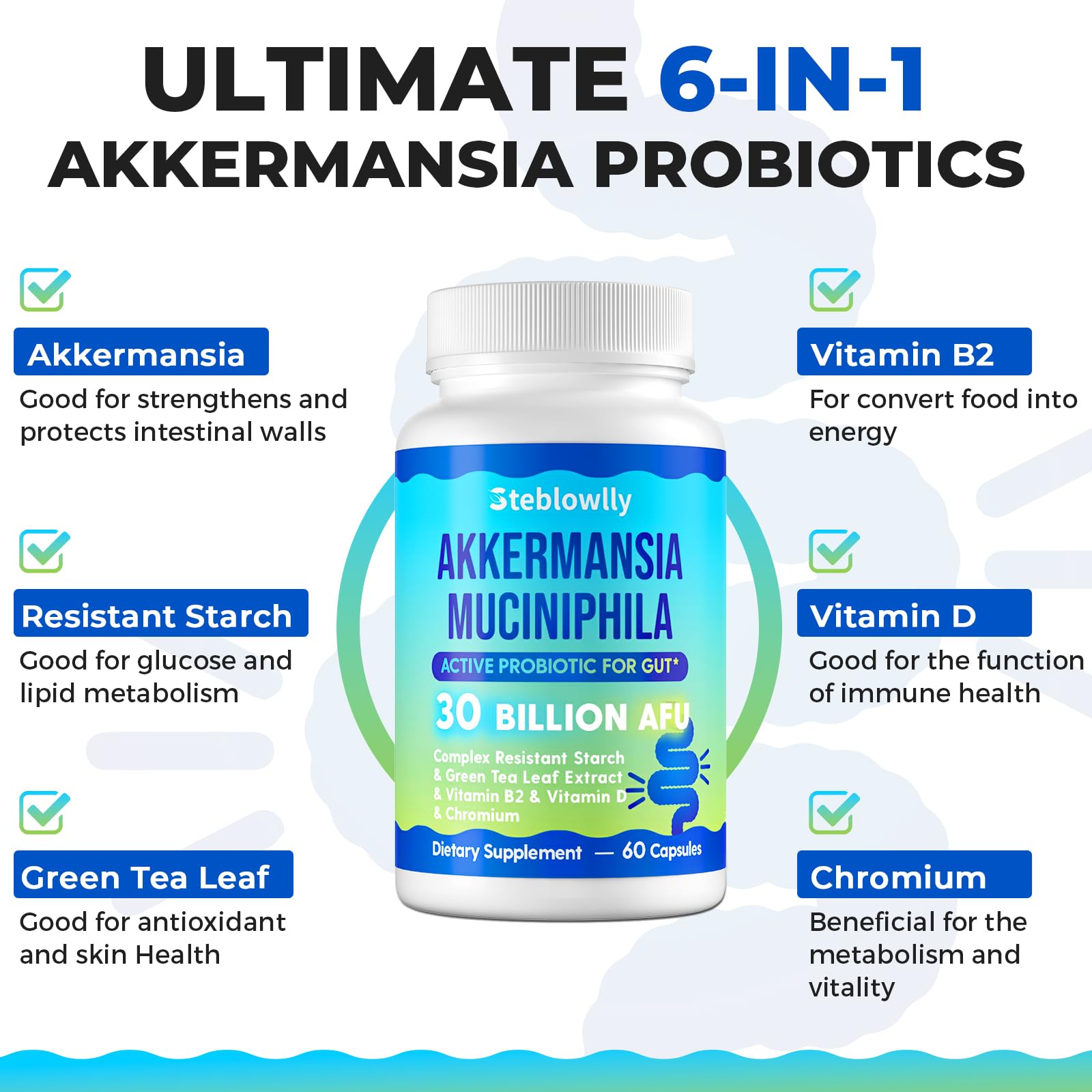 Steblowlly chromium ingredient included to complement the probiotic blend