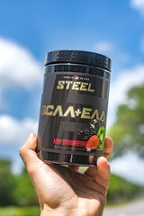 Shaker with Steel Supplements BCAA EAA kiwi strawberry ready to mix