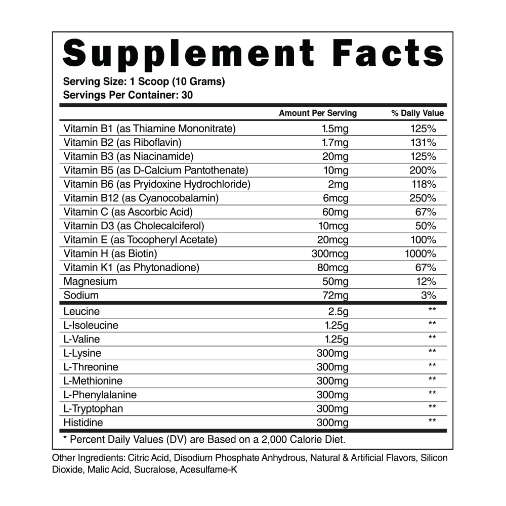 Steel Supplements BCAA EAA powder scoop for convenient dose.