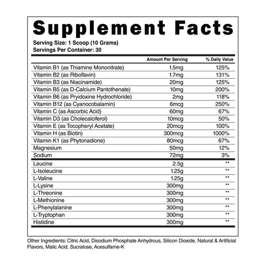 Steel Supplements Bohemian Bliss scoop beside shaker, easy daily amino acid fueling