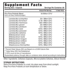 Steel Supplements Pro+Flora capsules close-up, convenient daily probiotic for microflora support.