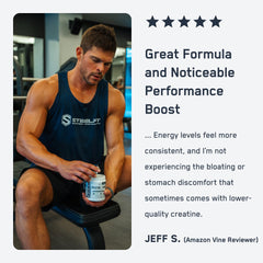 Cold water dissolving SteelFit powder for a ready-to-drink serving