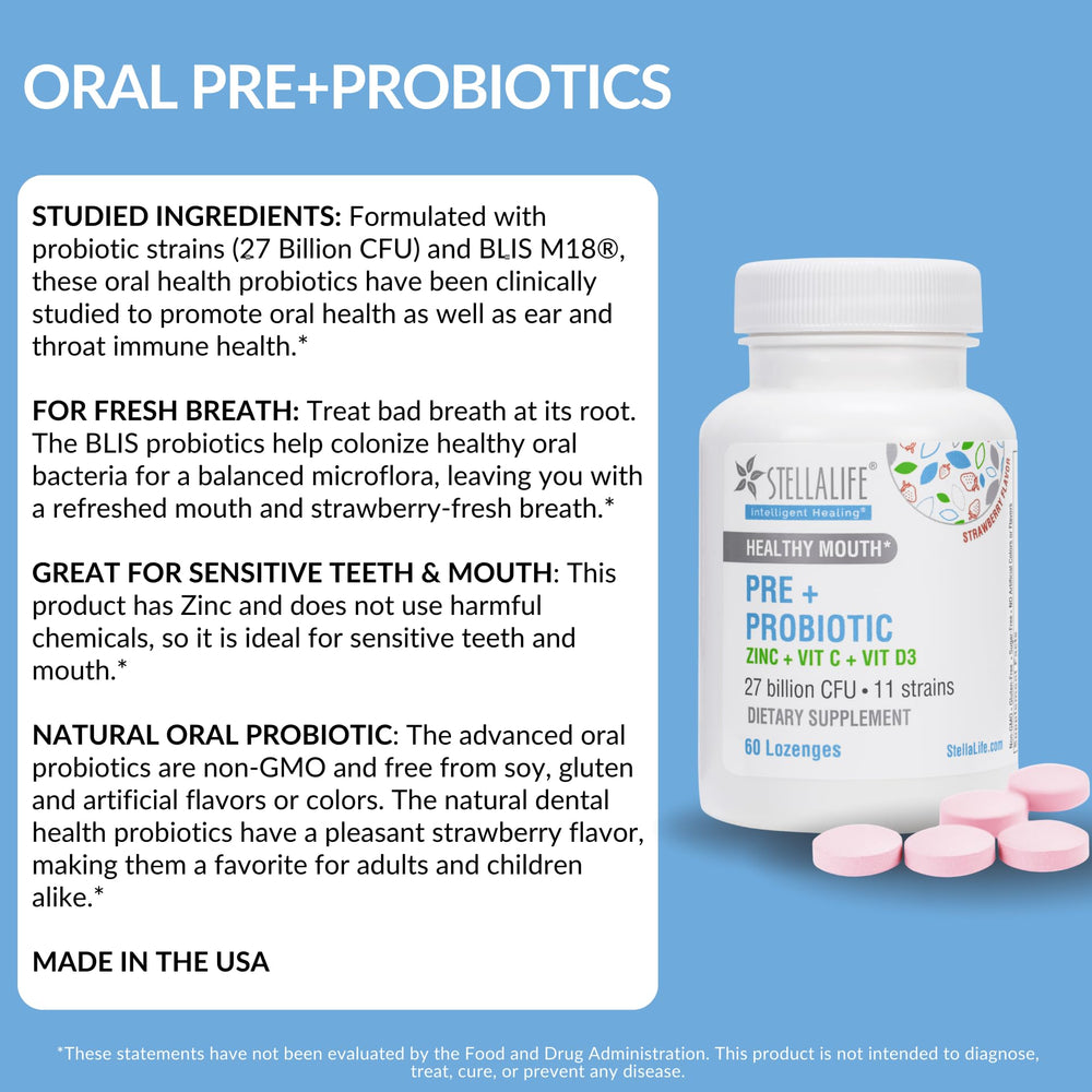 StellaLife probiotic lozenge supports healthy teeth and gums during routine care