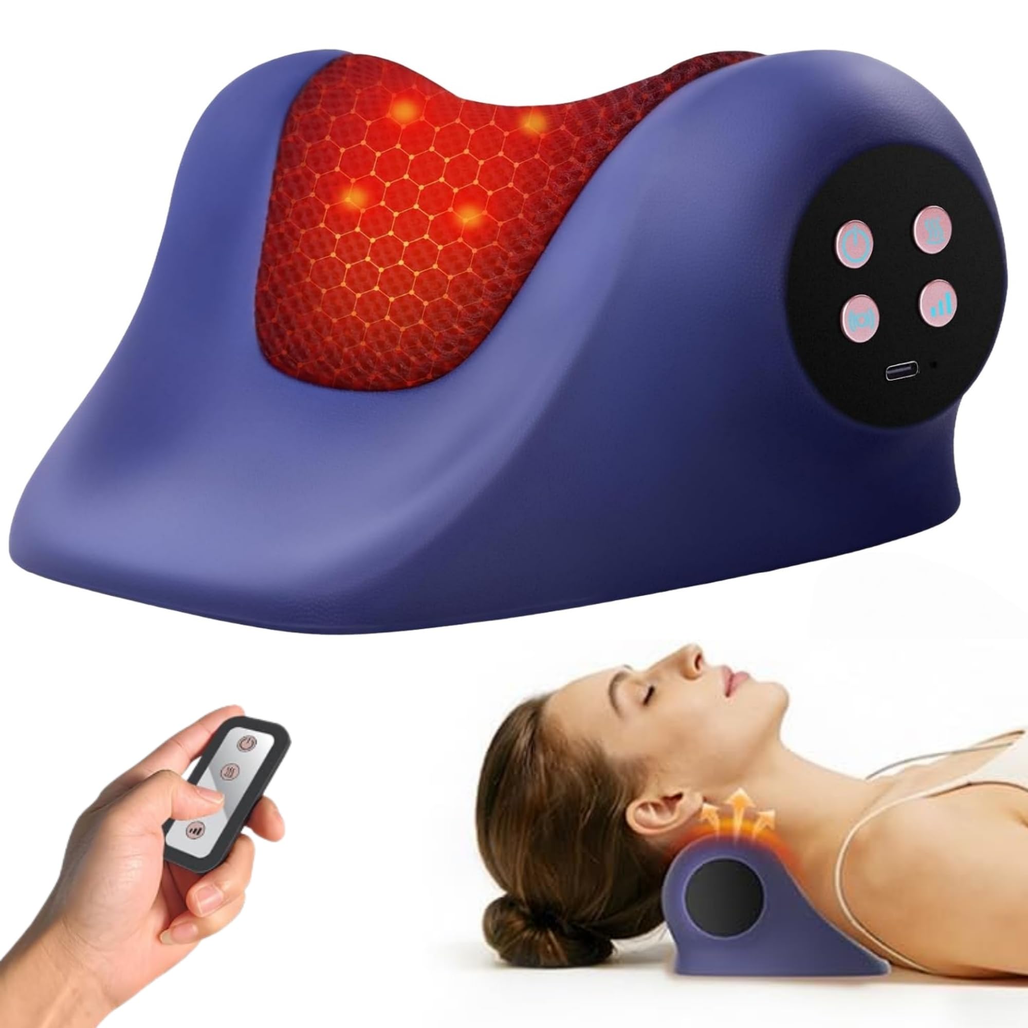 Stellamist 3-in-1 neck massager pillow with heat for targeted neck relief at home.