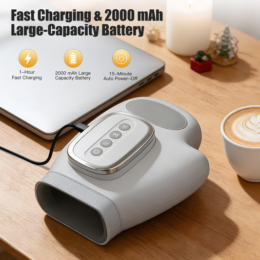 Stellamist Hand Massager heat therapy provides quick warming for tense hands.