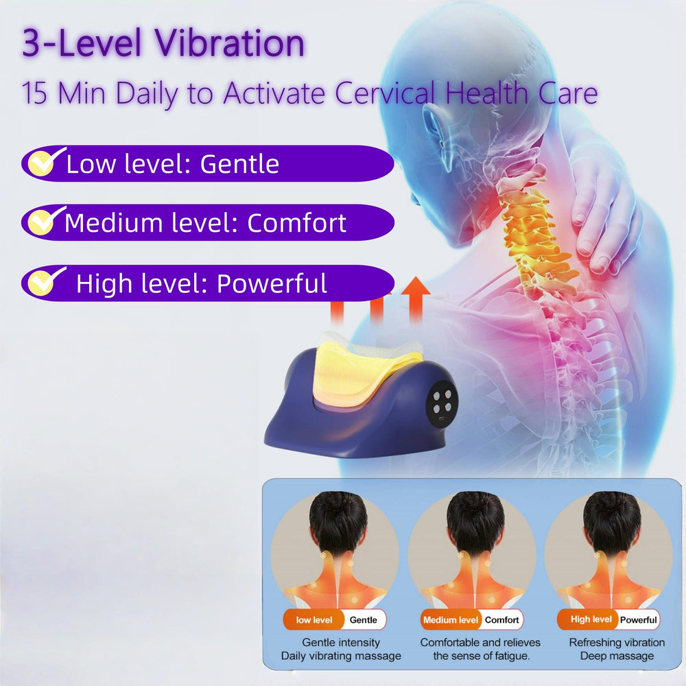 Stellamist portable neck massager with remote control for easy use at home or on the go.