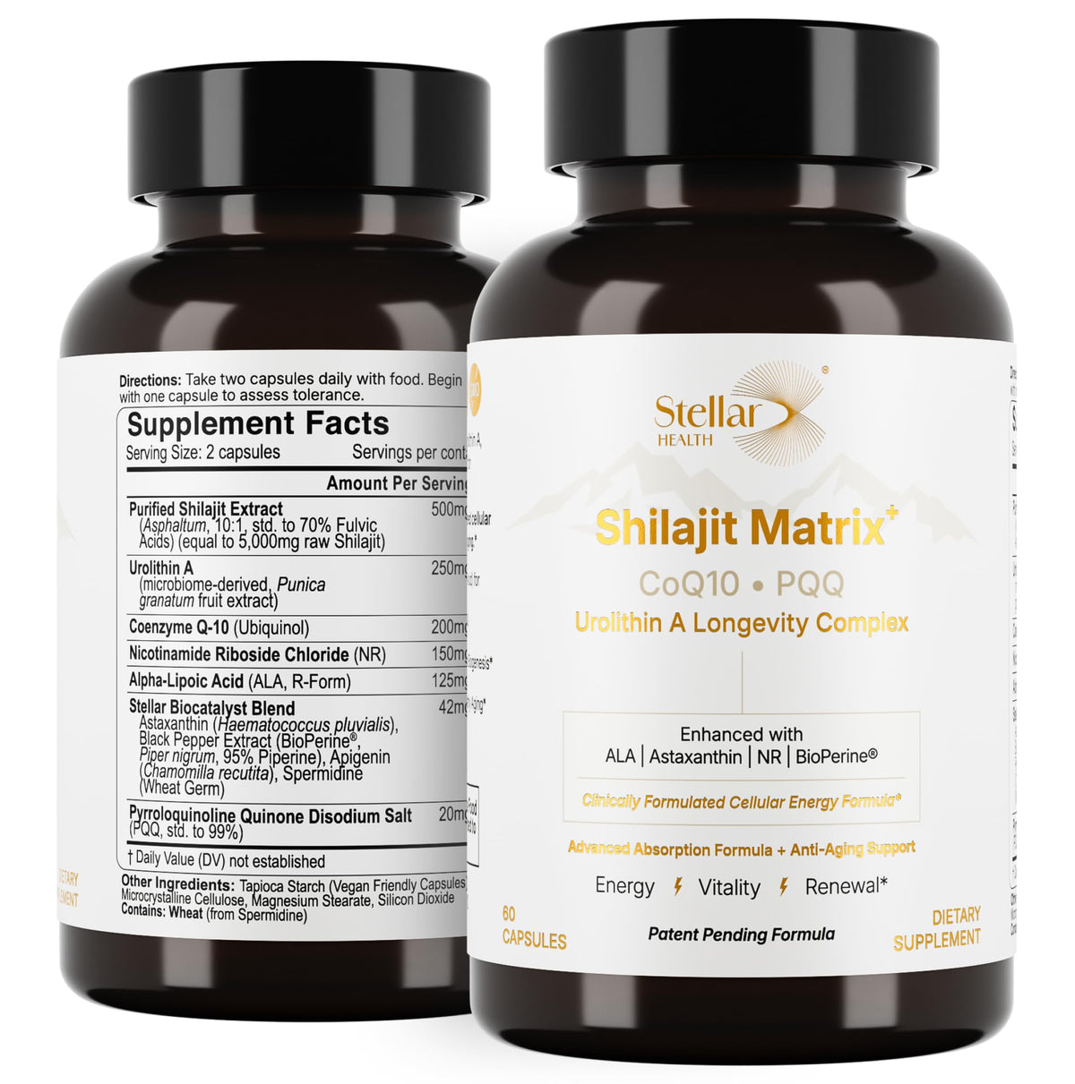 Stellar Health Clinical Mitochondrial Complex bottle on desk emphasizes energy support.