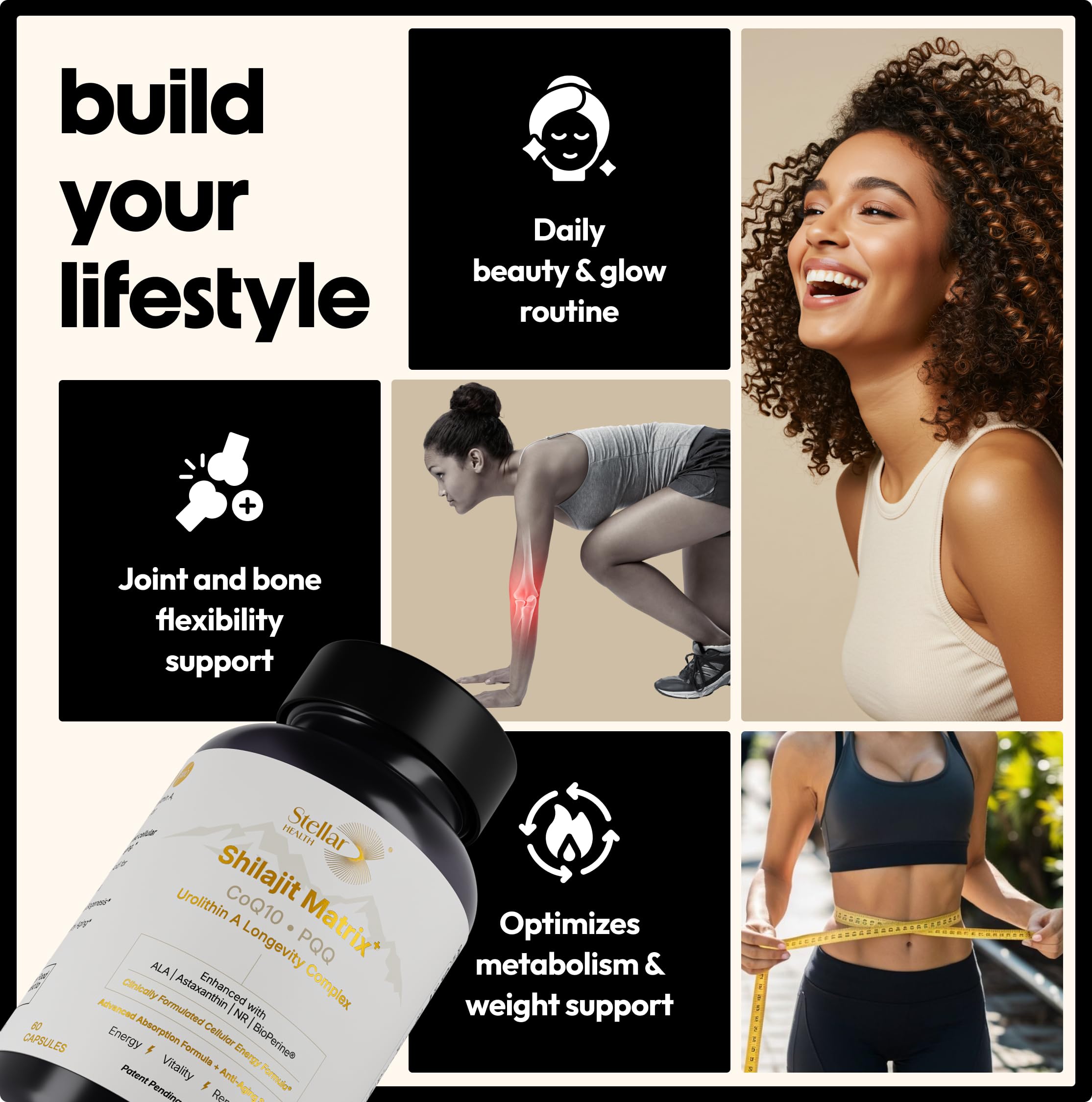 Stellar Health Clinical Mitochondrial Complex packaging opened to reveal capsules.