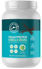 Stellar Labs vegan protein powder canister with vanilla flavor for post-workout recovery.