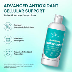 STELLAR Liposomal Glutathione on kitchen counter represents simple daily use.