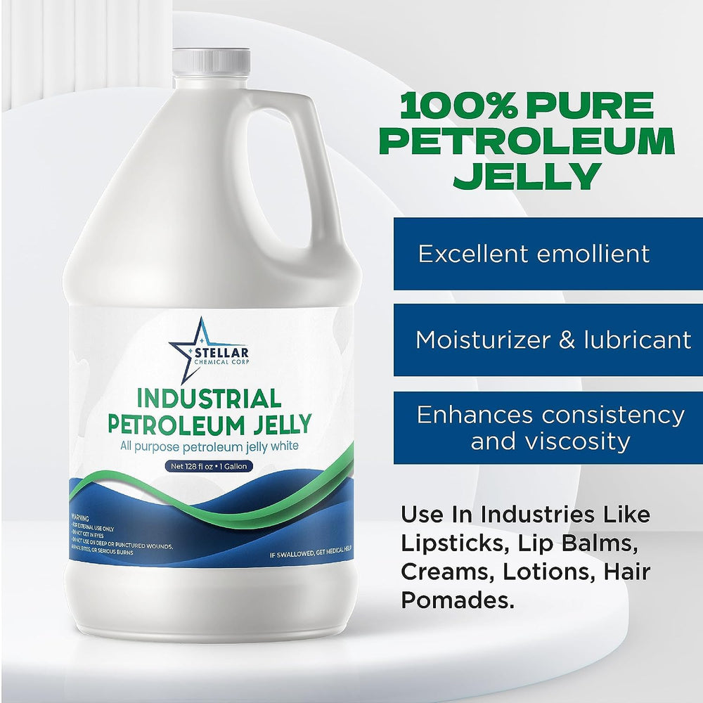 STELLAR Snow White petroleum jelly forms a moisture barrier in skin-care products