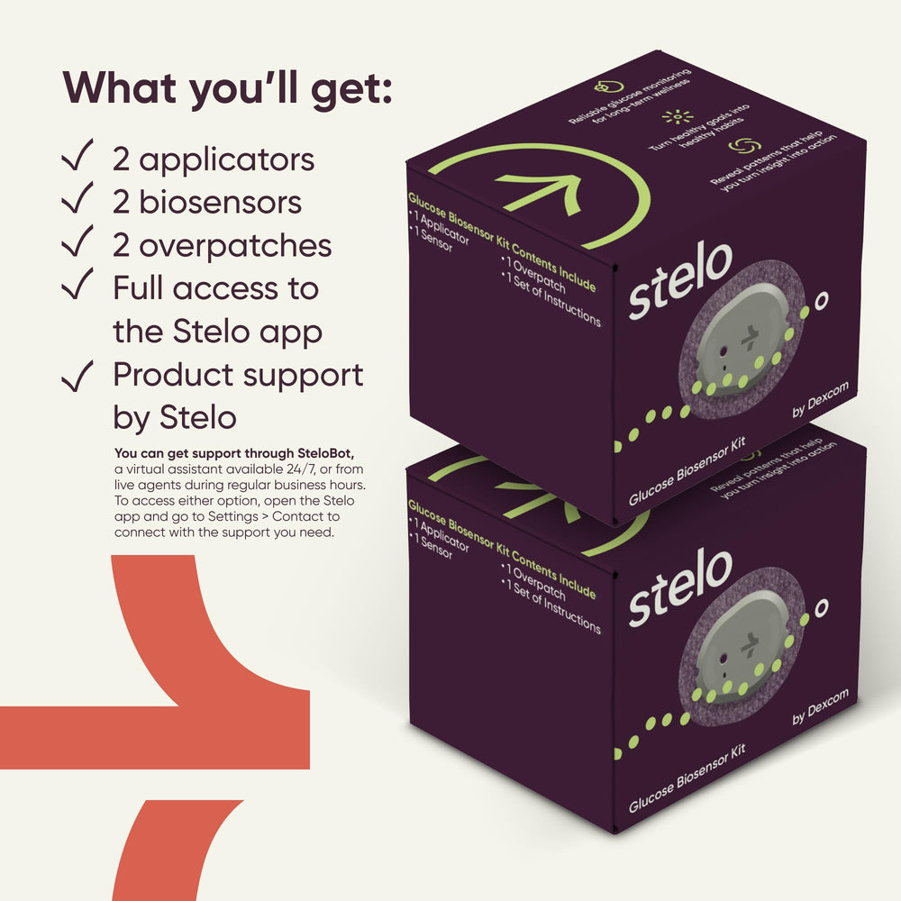 Stelo integrates with Apple Health Google Health Connect and Oura