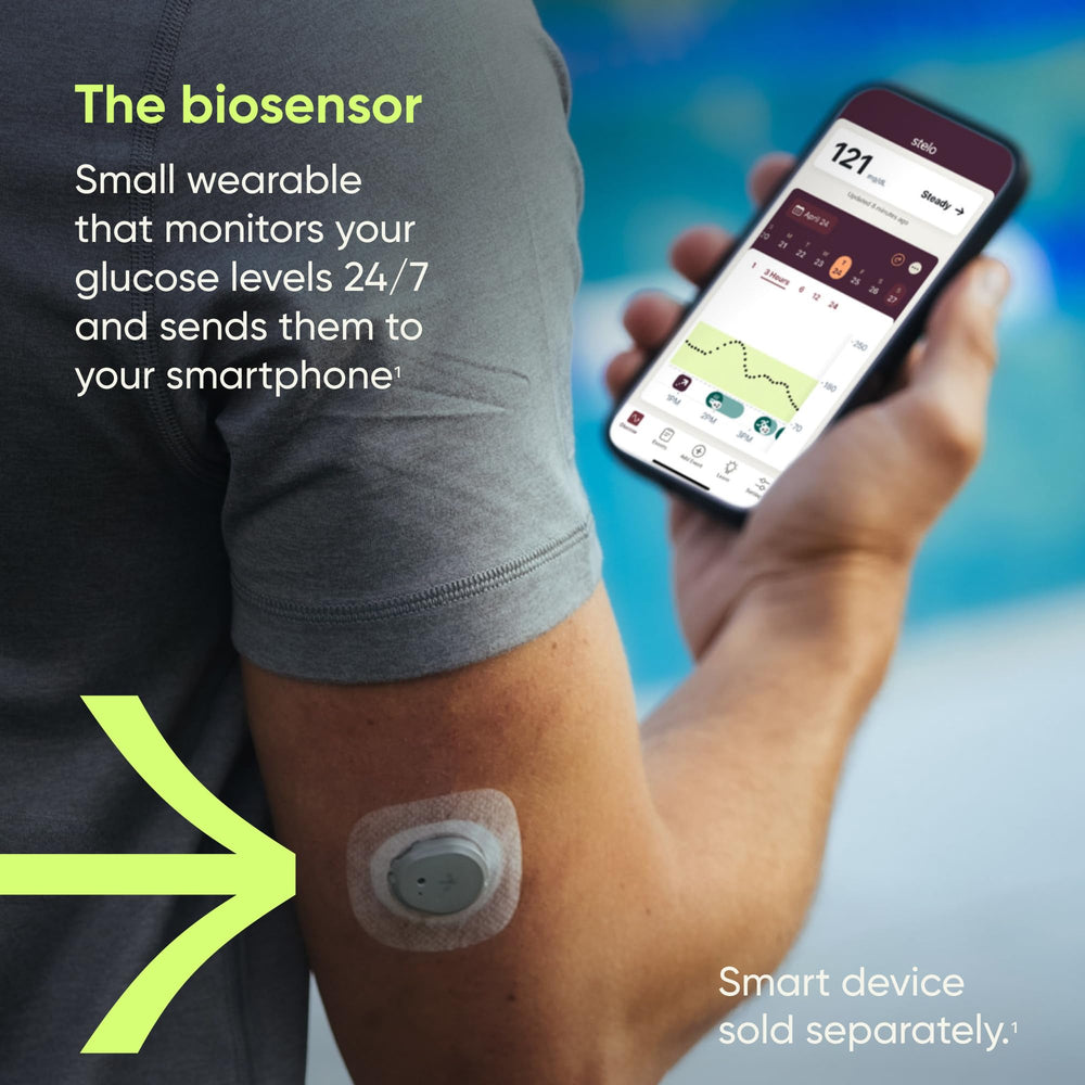 Stelo overpatch worn securely for comfortable all-day CGM wear