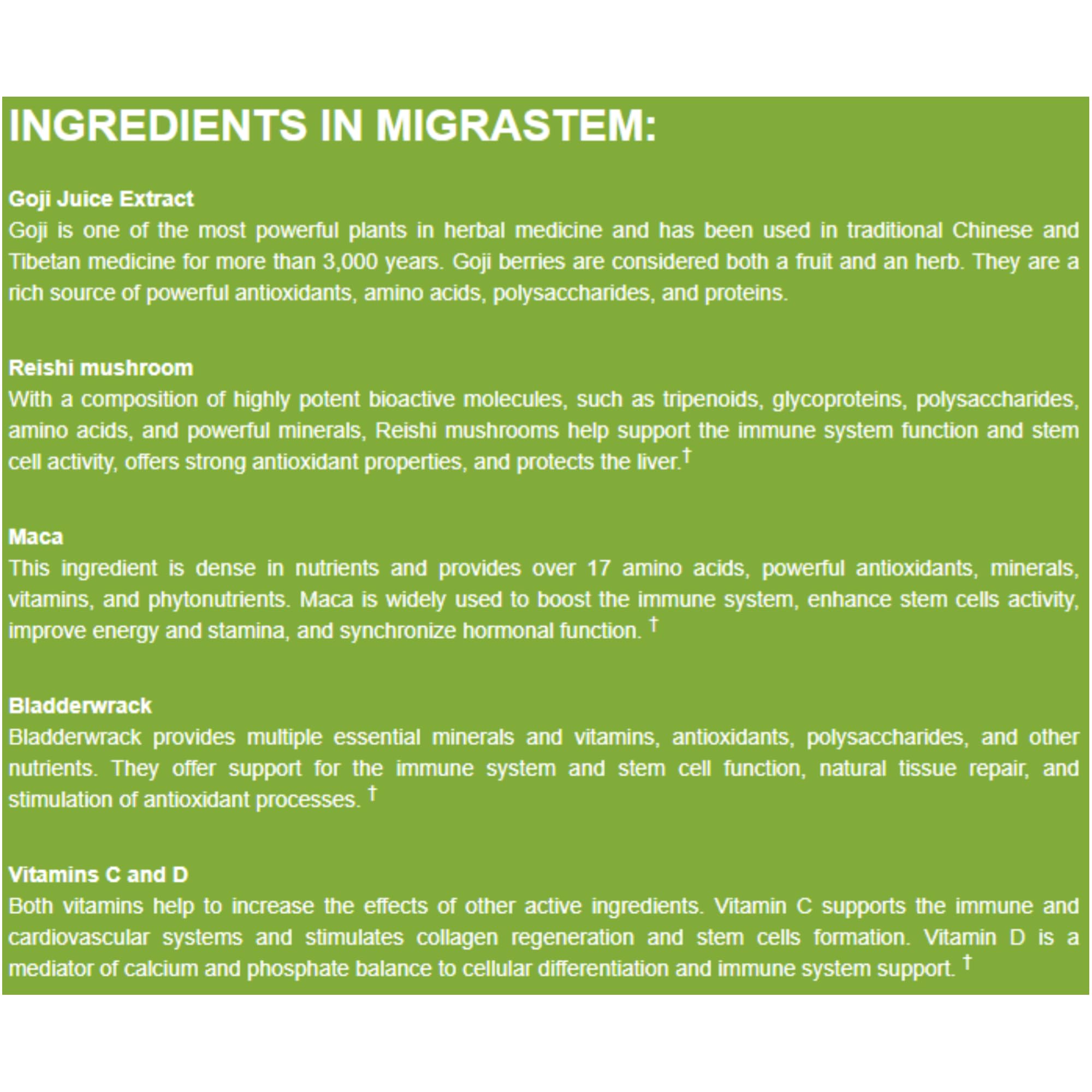 StemTech MigraStem bladderwrack seaweed image emphasizing seaweed minerals