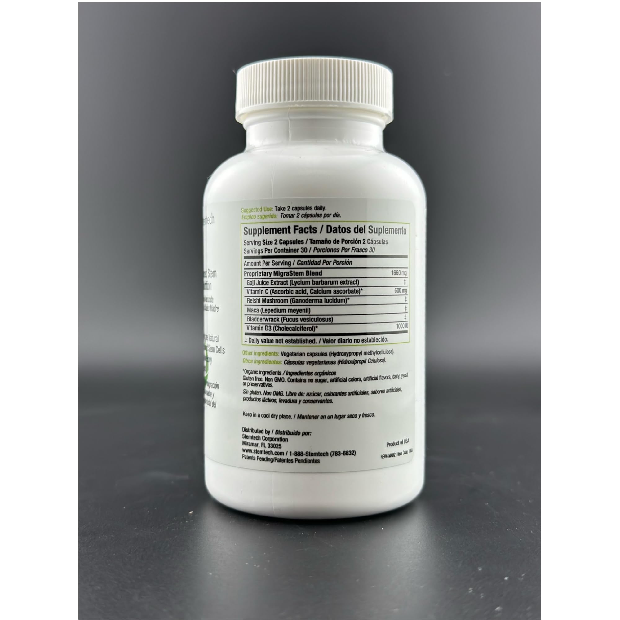 StemTech MigraStem maca root image suggesting energizing adaptogens for resilience